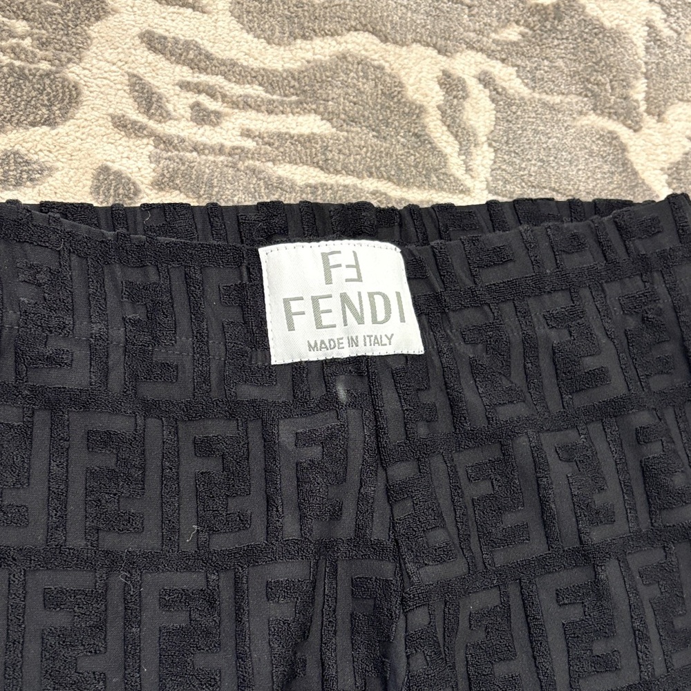 Fendi Black Logo Pattern Leggings